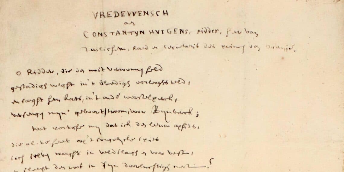 Uniek vredesgedicht Vondel geveild in Haarlem: waarde zo’n twintigduizend euro