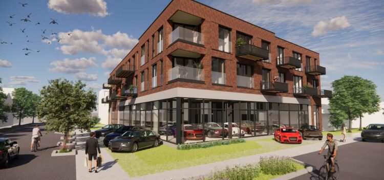 Impressie van het nieuwe gebouw van Auto Strijder