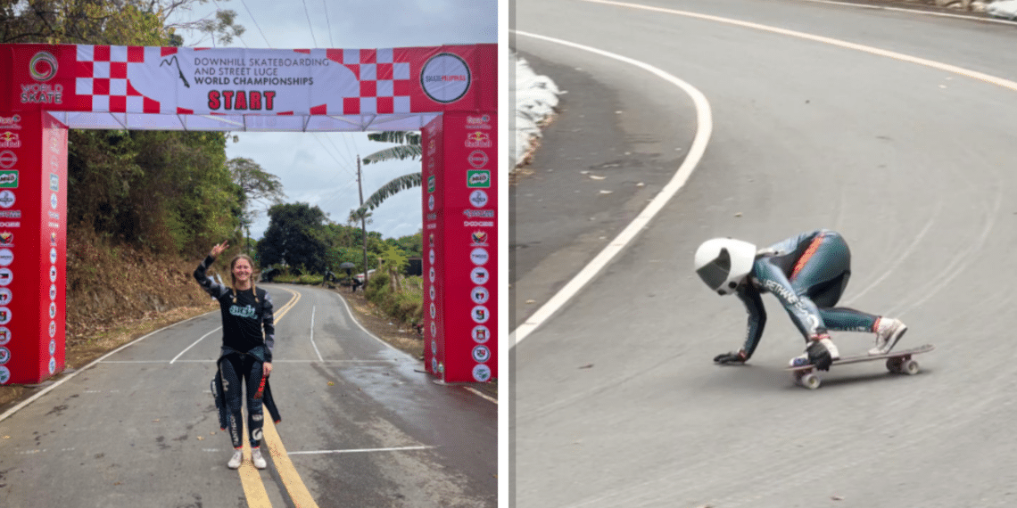 Haarlemse skatet met 80 kilometer per uur van berg en wordt wereldkampioen