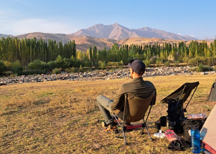 Marco tijdens fietsreis australie
