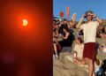 Duizenden mensen zien zonsverduistering op strand: ‘Pannenkoek geruild voor een bril’